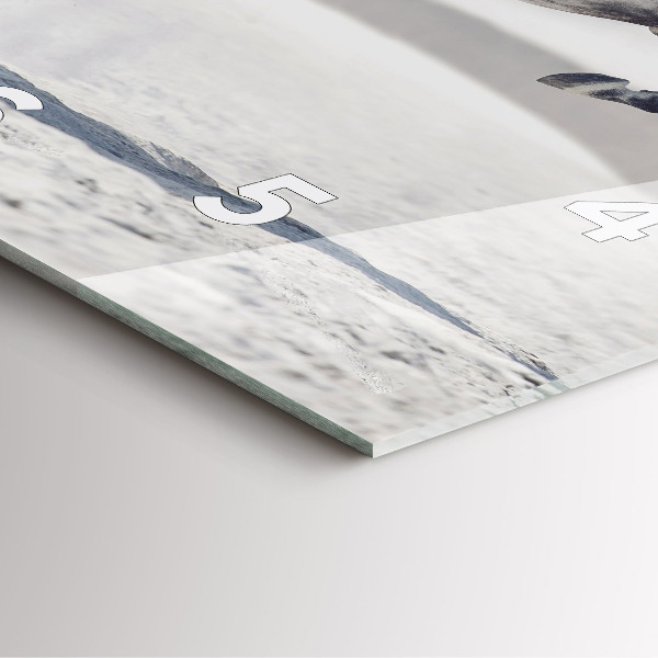 Skleněné hodiny čtvercové Cválající bílý kůň