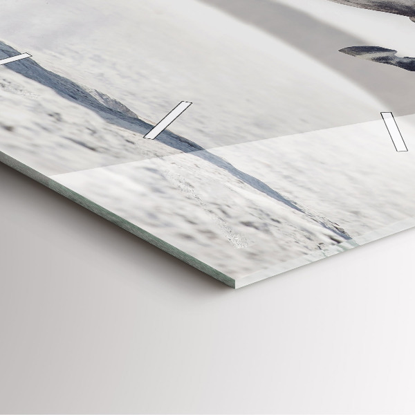 Skleněné hodiny čtvercové Cválající bílý kůň