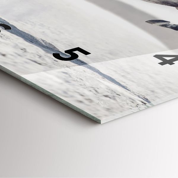 Skleněné hodiny čtvercové Cválající bílý kůň