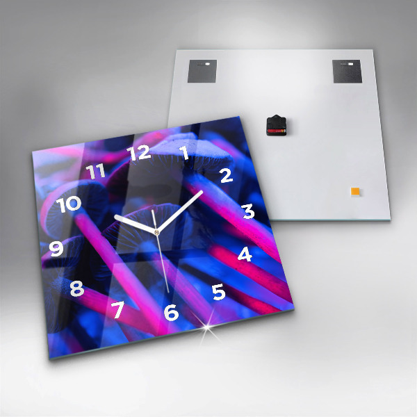 Čtvercové nástěnné hodiny Kouzelné barevné houby