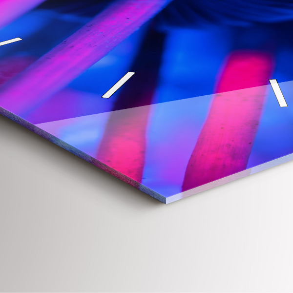 Čtvercové nástěnné hodiny Kouzelné barevné houby