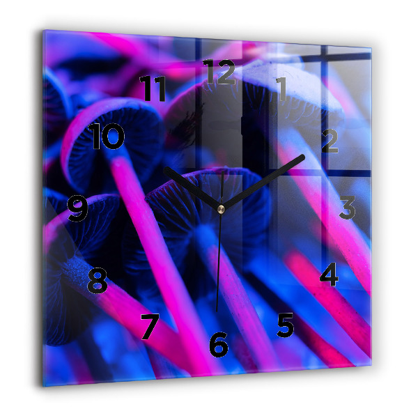 Čtvercové nástěnné hodiny Kouzelné barevné houby