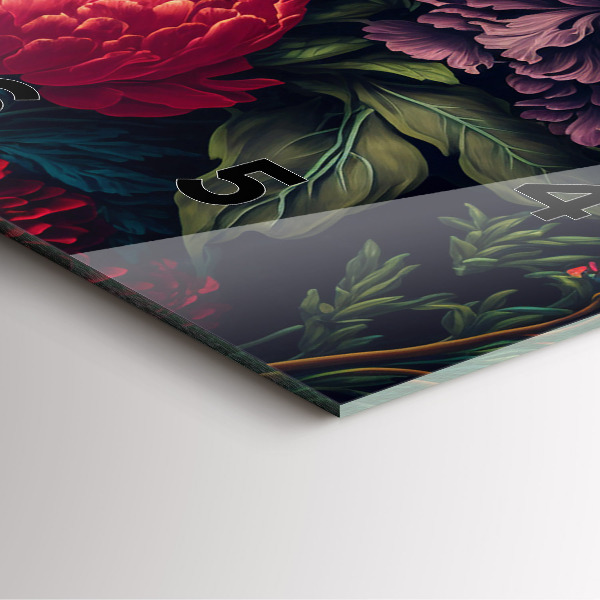 Čtvercové nástěnné hodiny Vintage kytice květin