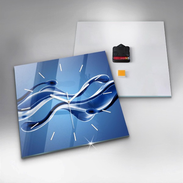 Čtvercové nástěnné hodiny Tekutá abstrakce