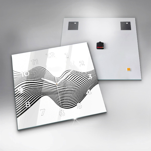 Čtvercové nástěnné hodiny Černobílé umění