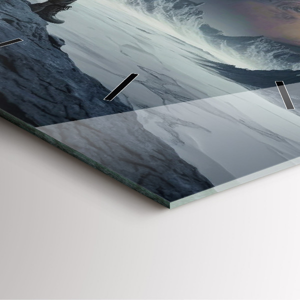 Čtvercové nástěnné hodiny Muž na měsíčním pozadí