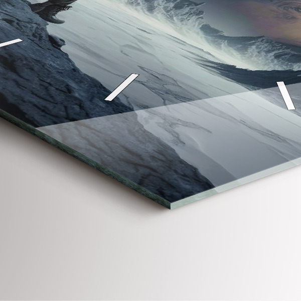 Čtvercové nástěnné hodiny Muž na měsíčním pozadí