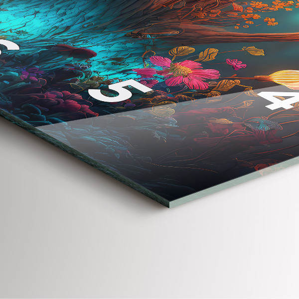 Čtvercové nástěnné hodiny Les a kouzelné houby