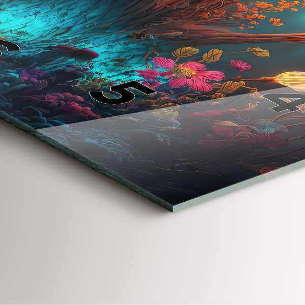 Čtvercové nástěnné hodiny Les a kouzelné houby