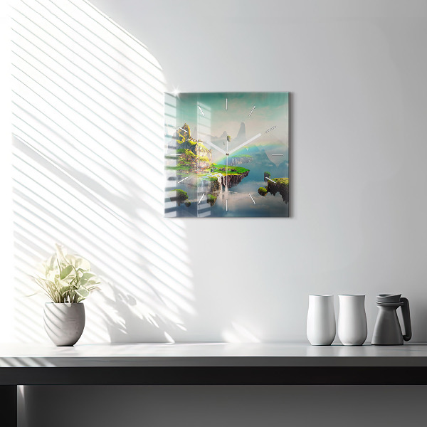 Skleněné hodiny čtvercové Čínská fantazie