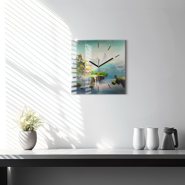 Skleněné hodiny čtvercové Čínská fantazie