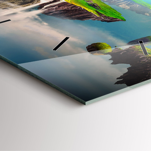 Skleněné hodiny čtvercové Čínská fantazie