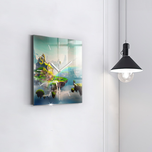 Skleněné hodiny čtvercové Čínská fantazie