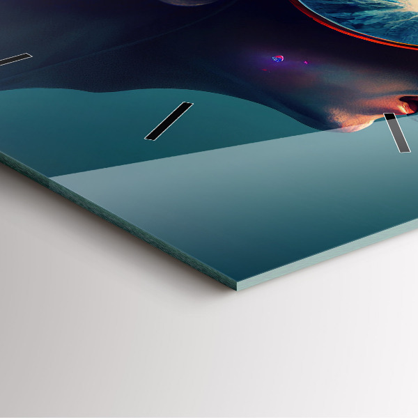 Čtvercové nástěnné hodiny Futuristický svět