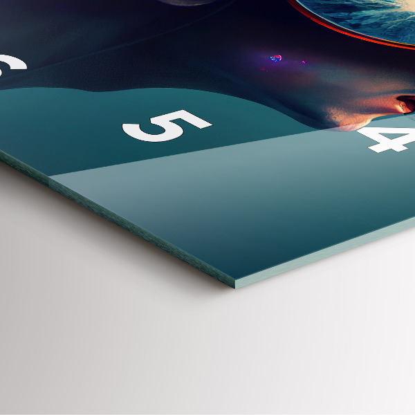 Čtvercové nástěnné hodiny Futuristický svět