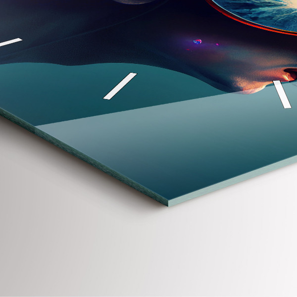 Čtvercové nástěnné hodiny Futuristický svět