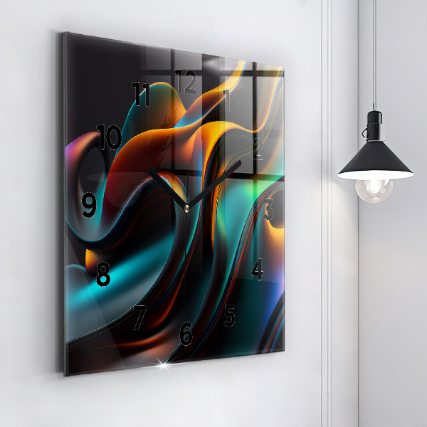 Čtvercové nástěnné hodiny Futuristická vlna