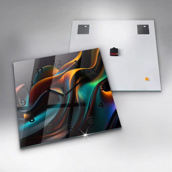 Čtvercové nástěnné hodiny Futuristická vlna