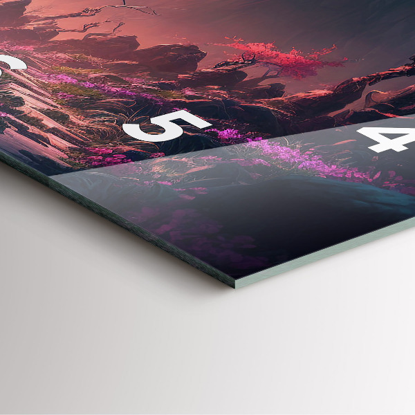 Čtvercové nástěnné hodiny Kouzelný les a hory