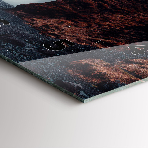 Čtvercové nástěnné hodiny Krajina vodopádů Island