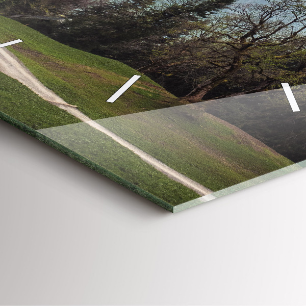 Čtvercové nástěnné hodiny Pohled na hory