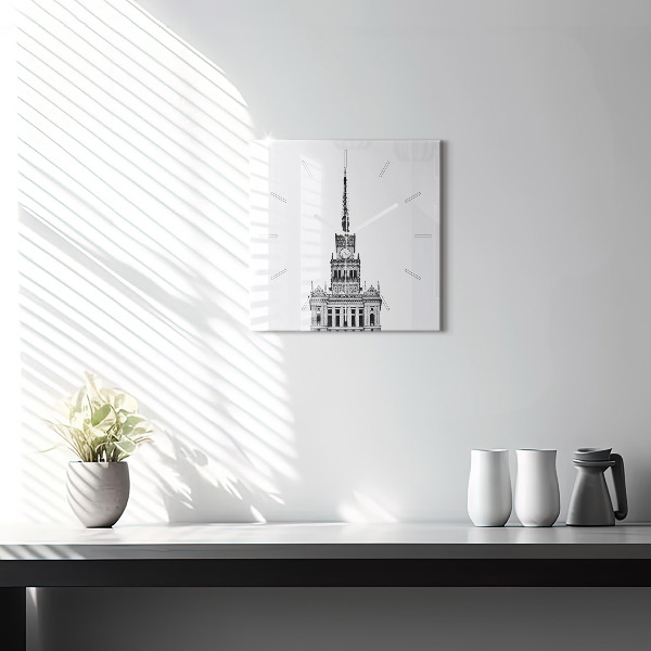 Skleněné hodiny čtvercové Palác kultury a vědy