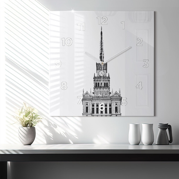 Skleněné hodiny čtvercové Palác kultury a vědy