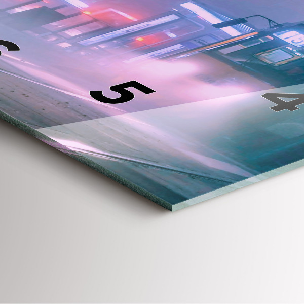 Skleněné hodiny čtvercové Varšava v mlze