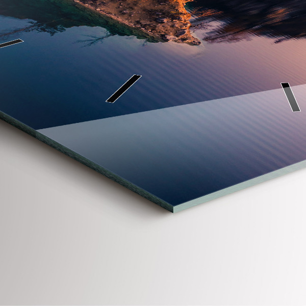 Čtvercové nástěnné hodiny Krakovské jezero Zakrzówek