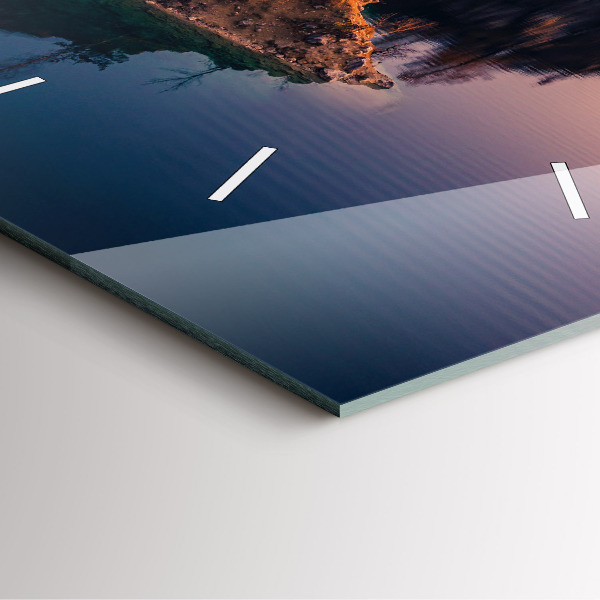 Čtvercové nástěnné hodiny Krakovské jezero Zakrzówek