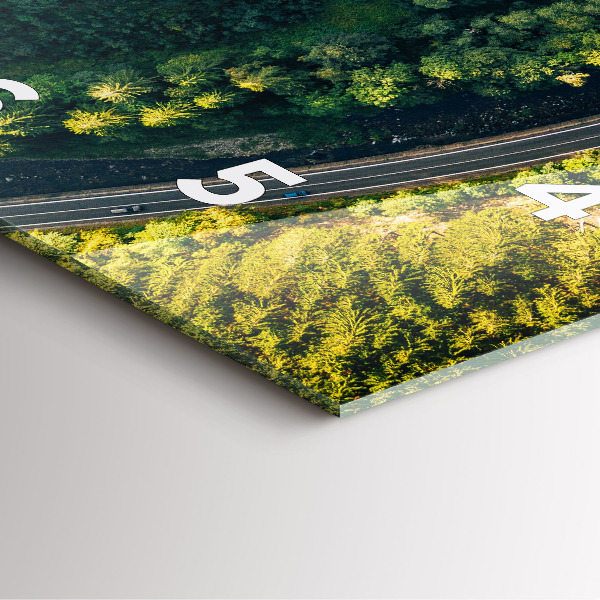 Čtvercové nástěnné hodiny Les z ptačí perspektivy