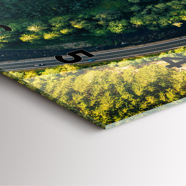 Čtvercové nástěnné hodiny Les z ptačí perspektivy