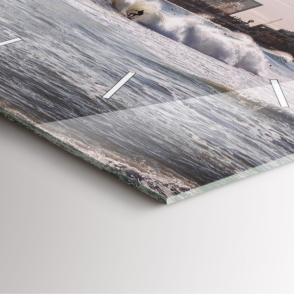 Čtvercové nástěnné hodiny Surfař v Barceloně