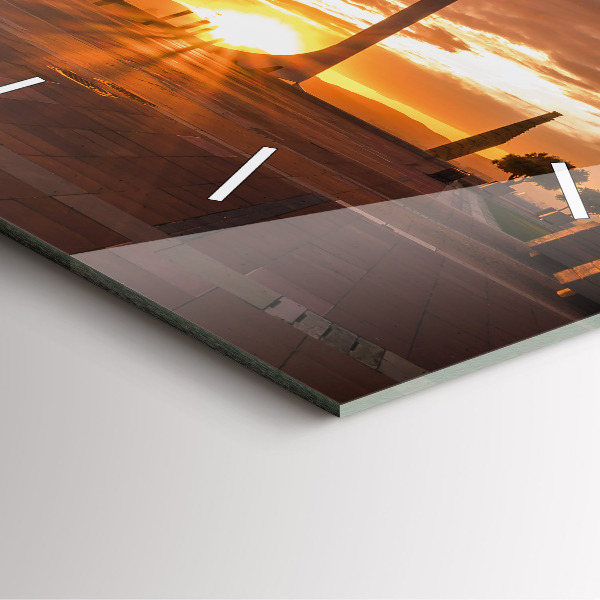 Čtvercové nástěnné hodiny Olympijský park v Barceloně