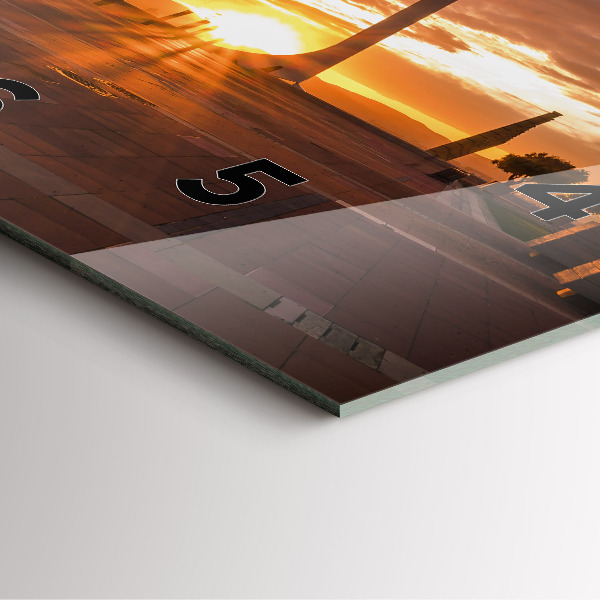 Čtvercové nástěnné hodiny Olympijský park v Barceloně