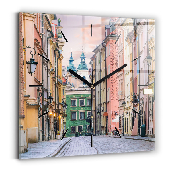 Skleněné hodiny čtvercové Staré město ve Varšavě