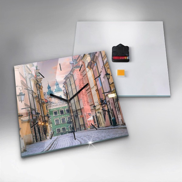 Skleněné hodiny čtvercové Staré město ve Varšavě