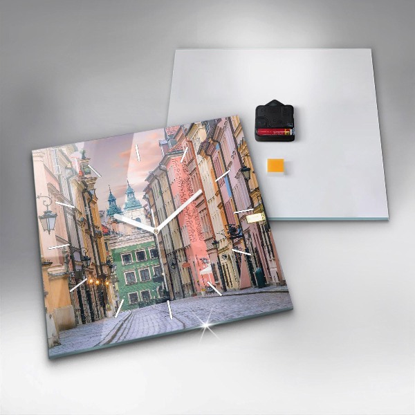 Skleněné hodiny čtvercové Staré město ve Varšavě