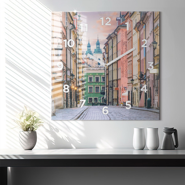 Skleněné hodiny čtvercové Staré město ve Varšavě