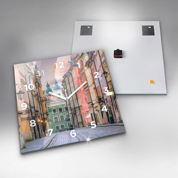 Skleněné hodiny čtvercové Staré město ve Varšavě