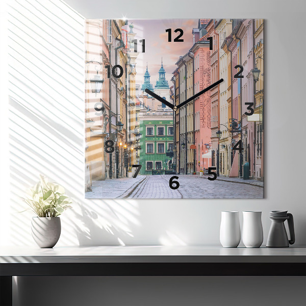 Skleněné hodiny čtvercové Staré město ve Varšavě