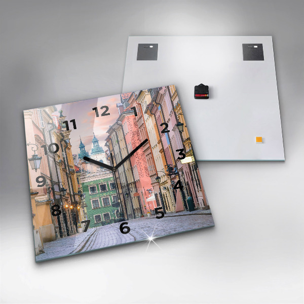 Skleněné hodiny čtvercové Staré město ve Varšavě