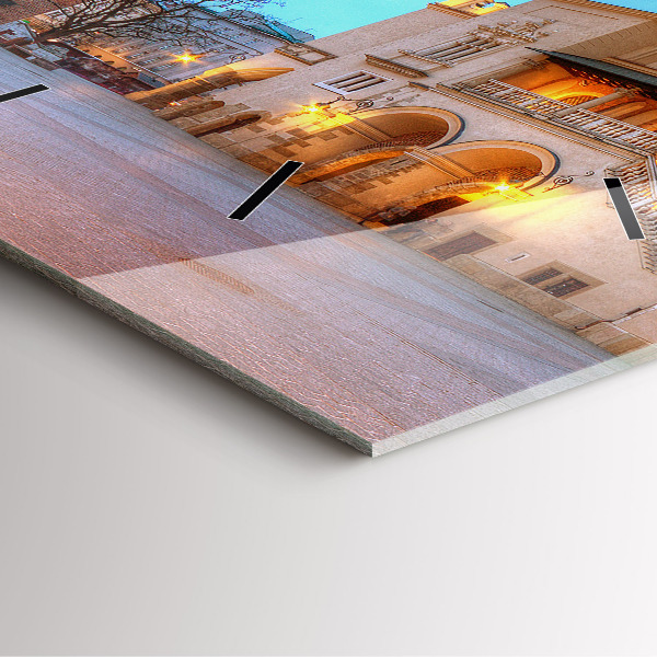 Skleněné hodiny čtvercové Hlavní náměstí v Krakově