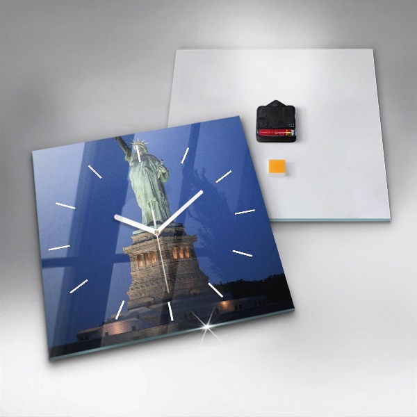 Čtvercové nástěnné hodiny Socha Svobody v New Yorku