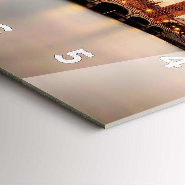 Čtvercové nástěnné hodiny Big Ben londýnské panorama