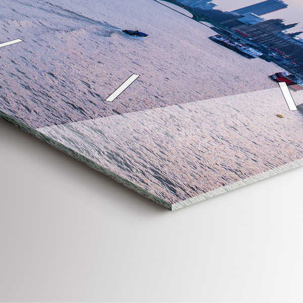 Čtvercové nástěnné hodiny Panorama města London Eye