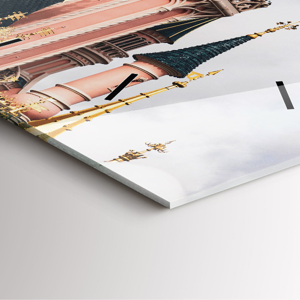 Čtvercové nástěnné hodiny Zámek Disneyland v Paříži