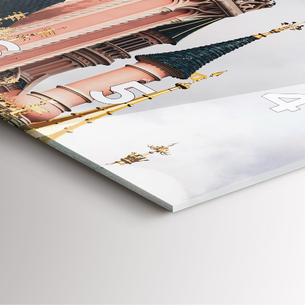 Čtvercové nástěnné hodiny Zámek Disneyland v Paříži