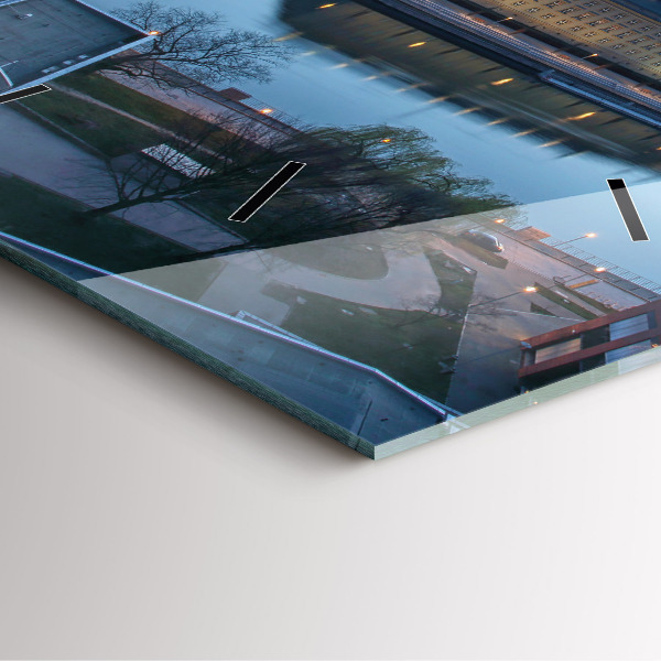 Skleněné hodiny čtvercové Vratislav z dronu