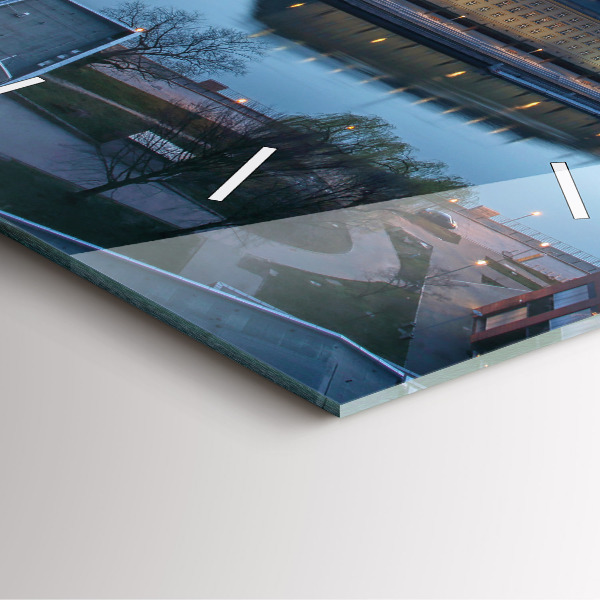 Skleněné hodiny čtvercové Vratislav z dronu